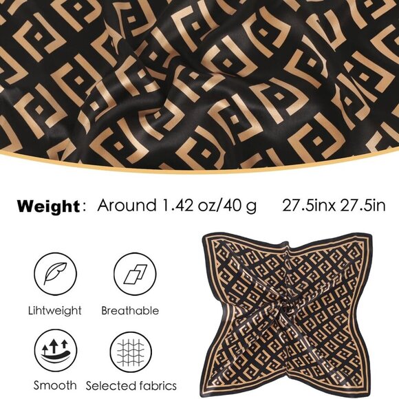 100% Pure Mulberry Silk Scarf Fashion Hair for Women Scarf Lightweight Square Ne - Picture 7 of 8